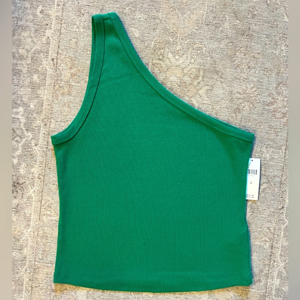 NWT Anthropologie Pilcro Asymmetrical Green Fitted Tank Top - Medium